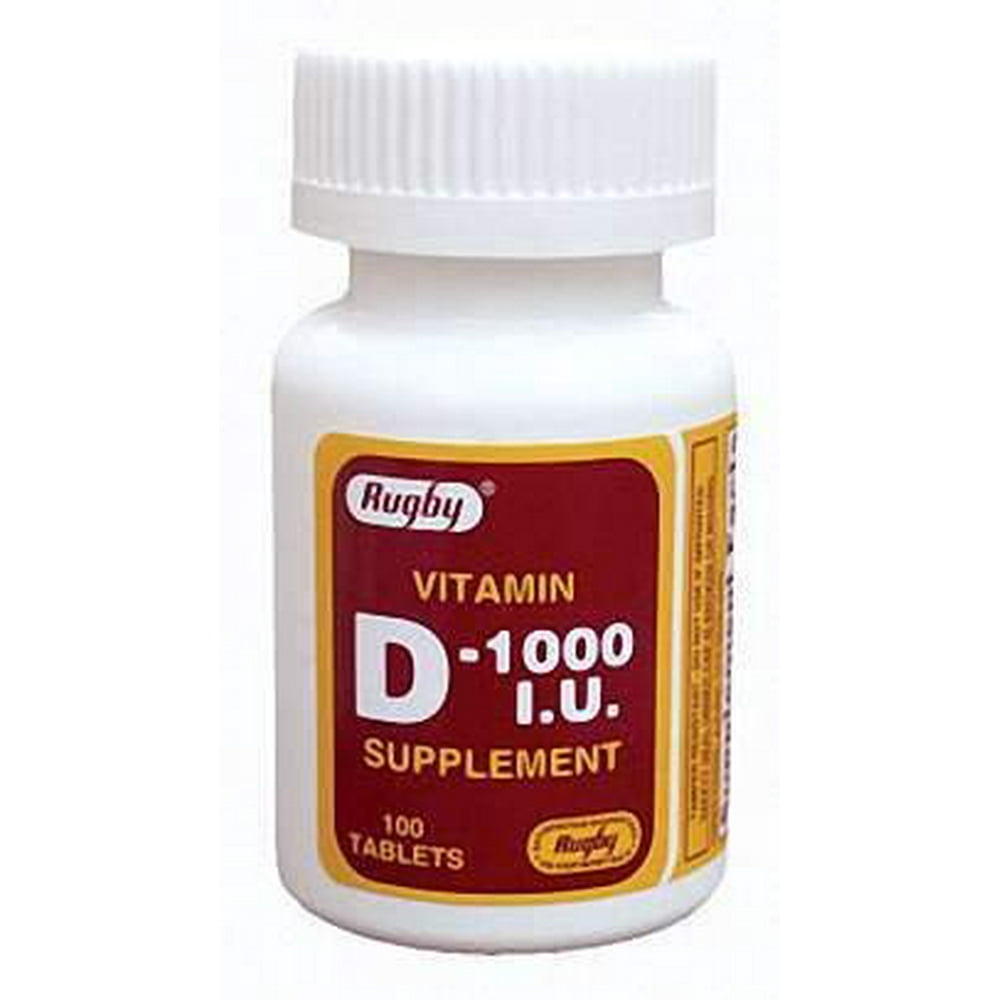Rugby Vitamin D3 Cholecalciferol 1000 IU Supplement Tablets, 100 Count