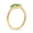 thumbnail image 2 of SZUL Women's 3/4 Carat TW Peridot and Diamond Flower Ring in 10K Yellow Gold, 2 of 6