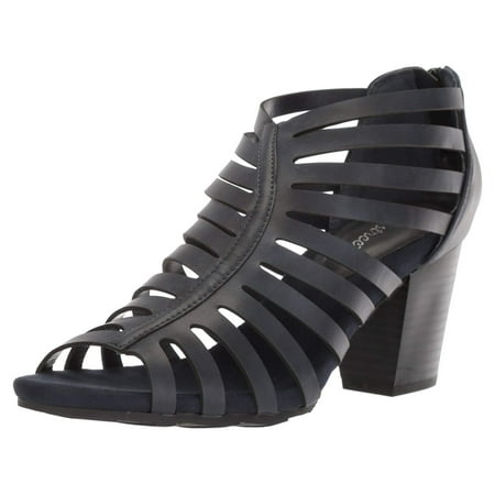 Easy Street Womens Dreamer Leather Open Toe Casual Mule Sandals