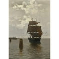 thumbnail image 2 of Walter Leistikow 14x18 Gold Ornate Wood Frame and Double Matted Museum Art Print Titled - Sailing Ships on the Baltic Sea (1886), 2 of 4