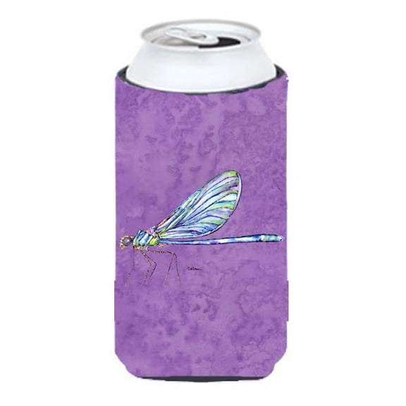 Dragonfly On Purple Tall Boy bottle sleeve Hugger - 22 To 24 oz.