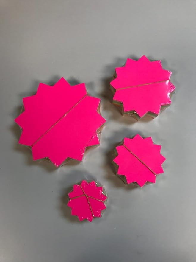 FBS500 Fluorescent Star Burst Price Blank Cards "Neon Star" Pack of 100 25 Each Color 4 Sizes to Choose from 10pt Card Stock (5 1/2" inch) Supermarket - Grocery Business Store Signs