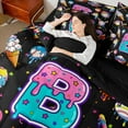 thumbnail image 4 of jejeloiu Letter B Monogrammed 7pcs Bedding Comforter Set,Boys Ball Games Queen Bedding Sets For Girls Kids Reversible, 4 of 8