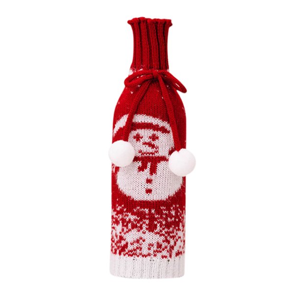 Teissuly Christmas Decorations Knitted Red Wine Bottle Set Reviewed By Order Elderly Snowman Knitted Wine Bottle Set Gradually Changing Color Wine Set Teissuly WER202310165841