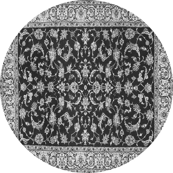 Ahgly Company Indoor Round Persian Gray Traditional Area Rugs, 6' Round