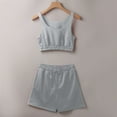 thumbnail image 5 of Workout Shorts Women,Summer Two Piece Outfits For Women Casual Sleeveless Crop Tops And Loose Shorts Set 2 Piece,High Waisted Shorts Women(Size:L), 5 of 6