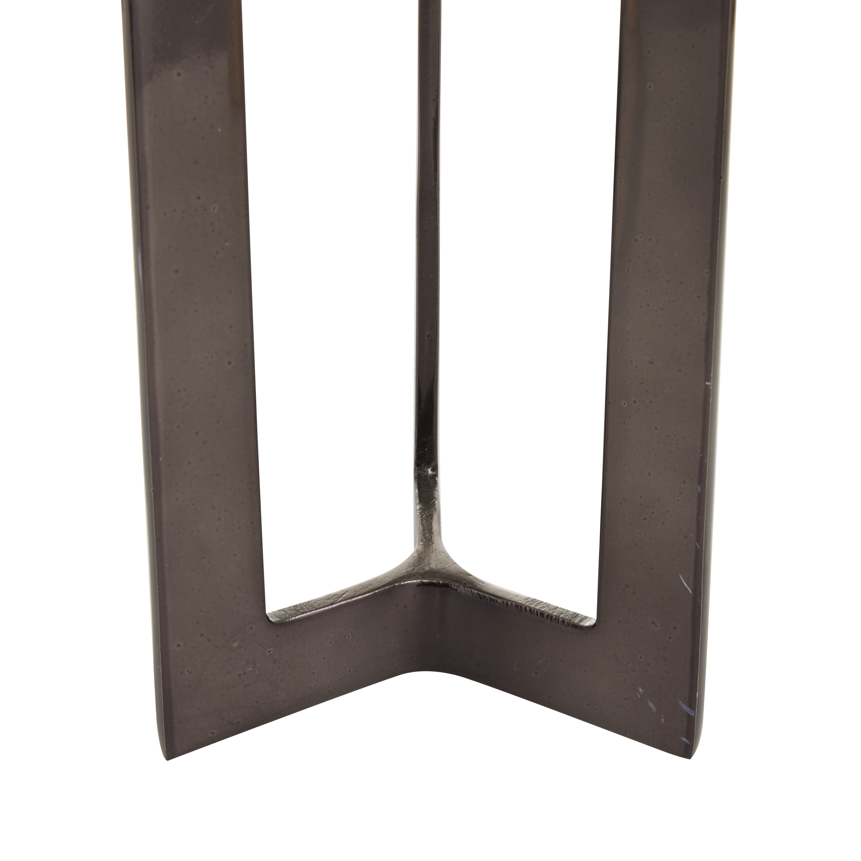 CosmoLiving by Cosmopolitan 2 Candle Bronze Aluminum Geometric Pillar Candle Holder, Set of 2