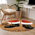 thumbnail image 5 of Merry Christmas Round Area&nbsp;Rug 4ft Funny Santa Claus Feet Santa Pleas Stop Here Non-Slip&nbsp;Washable Circle Rugs Soft Felt Indoor Floor Mat for Bedroom Kitchen Living Room Bathroom, 5 of 9