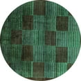 thumbnail image 1 of Ahgly Company Indoor Round Abstract Turquoise Blue Modern Area Rugs, 8' Round, 1 of 4