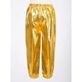 thumbnail image 4 of iiniim Kids Girls Shiny Metallic Dance Festival Party Pants Disco Loose Harem Trousers Gold 7-8, 4 of 7
