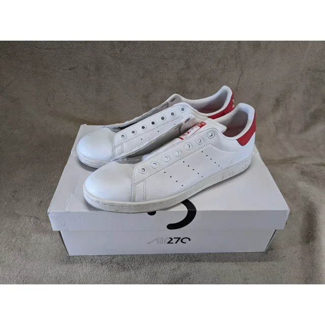 Adi - das Stan Smith Shoes Men's Size 10 White Red Athletic Training Sneakers