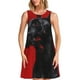 thumbnail image 1 of Fotbe Black Dog Red Background Vestido de Verano sin Mangas para Mujer – Vestido Midi Línea A, Estilo Camiseta Floral, Vestido Playero Casual y Fluido, 1 of 7