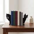 thumbnail image 3 of Unique Bargains 2Pcs Decorative Cartoon Metal Bookends Black Cat 3.9*1.2*5.9inch, 3 of 5