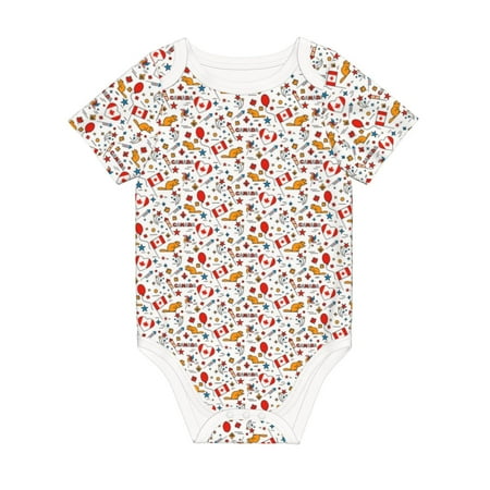 

Coaee Canada Day for Soft Cotton Baby Short-Sleeve Bodysuit Baby Girls Boys Bodysuit Romper