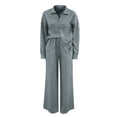 thumbnail image 4 of Pajamas for Women Set Fall Fashion Must Have Womens Pajama Sets V Neck Fitness Pj Set Long Sleeve Shirts Matching Pjs for Couples Light Blue, 4 of 7