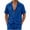 Blue, variant on Mens Shirts Summer Short Sleeve Button Up Shirt Men Business Casual Deep V-Neck Beach Wedding Shirt Black XL