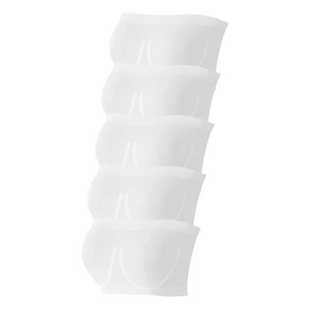 BYHONG 5PC Sports Bras for Women Plus Size Strapless Bra Bandeau Tube Padded Top Stretchy Yoga Fitness Bra Women s Sports Bras for Yoga Gym Workout Fitness White XXL