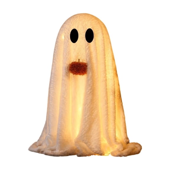 XIA0LE Halloween Ghost Props Led Illuminated Ghost Decorations, 14in Light-Up Ghosts With Pumpkin, Halloween Decor Indoor Cute Ghost Decorative For Home Party And Tabletop Fireplace Decor