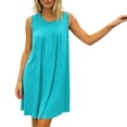 thumbnail image 5 of Night Gowns for Women Plus Size New Nightgown for Women Loose Sleeveless Pleated Sleep Dress Summer Lightweight Round Neck Comfy Nightdress, 5 of 7