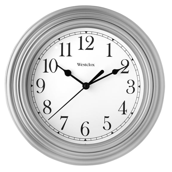 Westclox 9 Inch Silver Round Simplicity Wall Clock