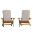 thumbnail image 5 of Flash Furniture Charlestown Set of 2 All-Weather Poly Resin Wood Adirondack Chairs in Teak with Cream Cushions for Deck, Porch, and Patio, 5 of 14