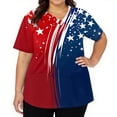 thumbnail image 3 of 250th Anniversary USA Scrub Tops for Women Plus Size Loose V Neck USA Flag Print Scrub Shirts Short Sleeve Independence Day Patriotic Scrubs Nursing Workwear Medical Nurse Uniform with Pockets Blue M, 3 of 5