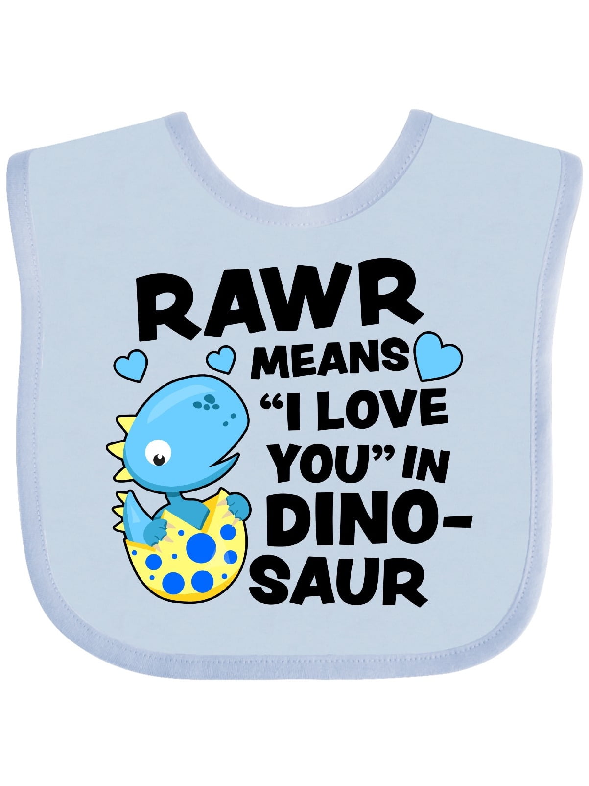 Rawr Means I Love You in Dinosaur Valentine Baby Bib