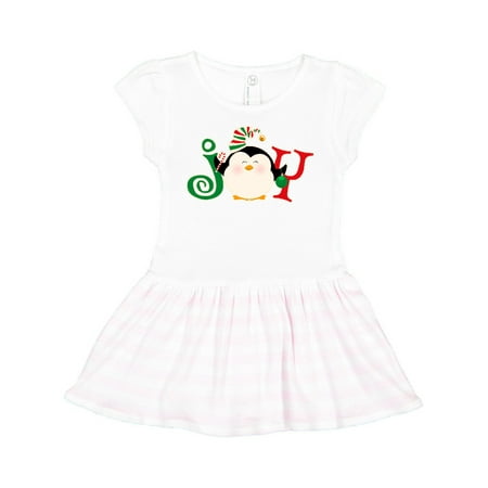 

Inktastic Christmas Penguin Joy 2 Gift Toddler Girl Dress