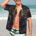 thumbnail image 5 of Lsque Garden Meditating Weasel pattern Hawaiian Shirt for Men, Unisex Summer Beach Casual Short Sleeve Button Down Shirts-3X-Large, 5 of 9