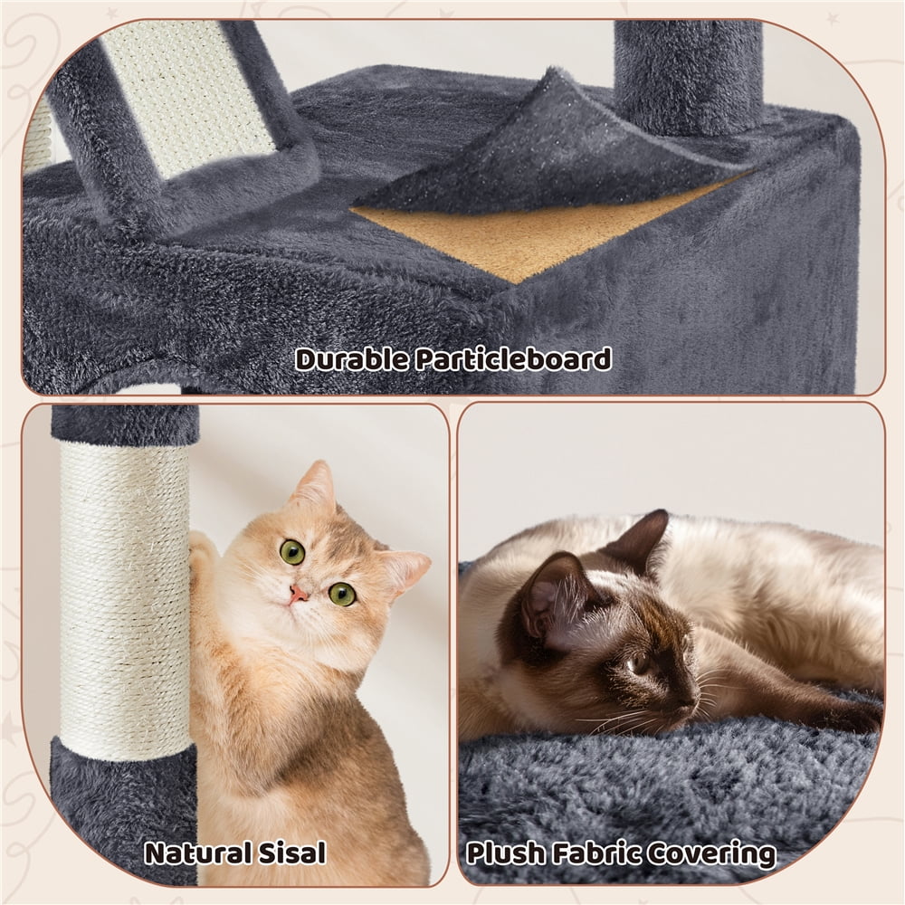 Yaheetech 71'' H Multi-Level Cat Tree Tower with Condos, Dark Gray
