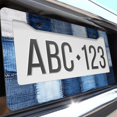 thumbnail image 6 of 1 Pcs Denim Patchwork License Plate Frame, License Plate Cover for Car Decorative Parts, Aluminum License Plate Bracket Holder Rust-Proof Weather-Proof for US Standard Car, 6 of 9