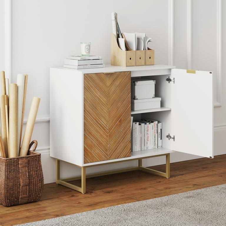 Nathan james enloe white frame brown rustic doors store gold base free standing modern storage cabinet for entryway