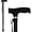 Black, variant on XX Walking Cane - Adjustable Walking Stick - Lightweight Aluminum Offset Cane with Ergonomic Handle and Wrist Strap - Ideal Daily Living Aid for Limited Mobility