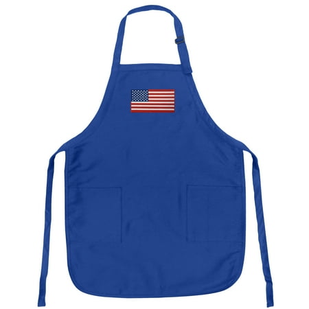 Where To Buy Quality Outdoor Furniture American Flag Apron Mens or Womens for Grilling Barbecue Kitchen Tailgating USA Flag Aprons Famous Broad Bay Quality ()