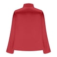 thumbnail image 4 of Womens Cowl Neck Silk Blouse, Dressy Business Casual Office Shirts, Ruched Front Lapel Long Sleeve Tops, 4 of 6