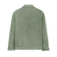 thumbnail image 5 of XPMWRP Women's Fleece Button Down Coats Lapel Long Sleeve Solid Color Casual Jackets Winter Keep Warm Loose Jacket with Pocket Green XXXL, 5 of 6