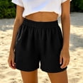 thumbnail image 4 of Hurxie Women's Sweat Shorts Casual Drawstring Shorts Comfy High Waisted Workout Lounge Shorts with Pockets Black,L, 4 of 7