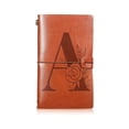 thumbnail image 4 of 1pc Flower Initial PU Leather Travel Journal Monogrammed Gift For Women Men, Notebook Lined Paper Diary Planner Writing Notepad Wedding Birthday Gift 4.7 X 7.9 Inch, 4 of 9