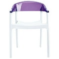 thumbnail image 4 of Luxury Commercial Living 32" White and Purple Transparent Stackable Outdoor Patio Dining Arm Chair, 4 of 8