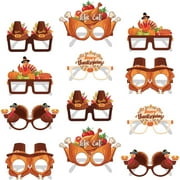 KatchOn, Happy Thanksgiving Glasses - Pack of 12 | Fall Thanksgiving Party Favors for Thanksgiving Party Decorations | Turkey Glasses, Thanksgiving Photo Booth Props | Fall Thanksgiving Decorations