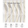thumbnail image 5 of Cream Striped Wrap Around Bed Skirts for California King Bed 16" Drop,Bed Skirt with Adjustable Elastic Belt Dust Ruffle Bed Valance for Bedroom Modern Farmhouse Cream White Stripes Bed Frame Cover, 5 of 7