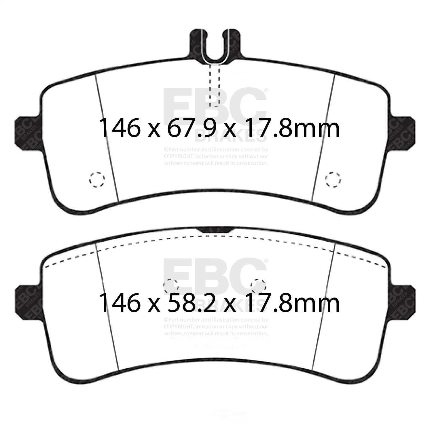 EBC Brakes Bluestuff NDX Trackday Brake Pad Set Fits select: 2014-2017 MERCEDES-BENZ S, 2016-2021 MERCEDES-BENZ AMG GT