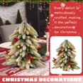 thumbnail image 5 of Pin Artificiel de Table de 24 Pouces Pré-Illuminé avec Branches Enneigées, Baies Rouges, Pommes de Pin et Lumières DEL Blanc Chaud pour Décoration de Noël, Maison, Bureau, Fêtes, 5 of 5