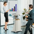 thumbnail image 5 of Costway Mobile Podium Stand Office Laptop Cart with Storage Adjustable Height White, 5 of 9