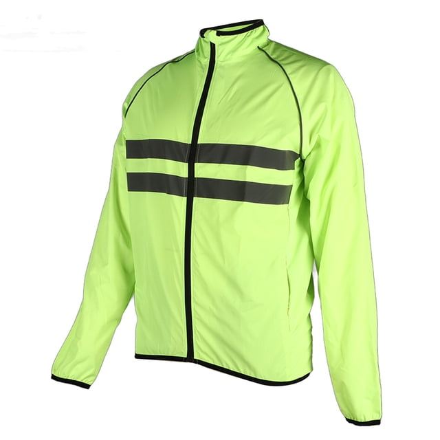 Chaqueta Reflectante Abrigo Ciclismo Transpirable Mangas Largas Poliéster con Bolsillos para Exterior M