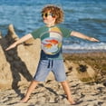 thumbnail image 3 of FORMRS Boys Rash Guard Short Sleeves Swim Shirt Quick Dry UPF 50+ Sun Protection, Sizes 3-12T, Goldfish Bowl, 3 of 6