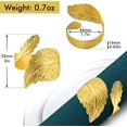 thumbnail image 2 of XINQIHANG Gold Napkin Rings Set of 24, Metal Leaf Napkin Rings Cloth Napkin Holder for Weddings, Valentines day, Holiday, Receptions, Dinner Party, Banquet, Buffet Table Decor, 2 of 6