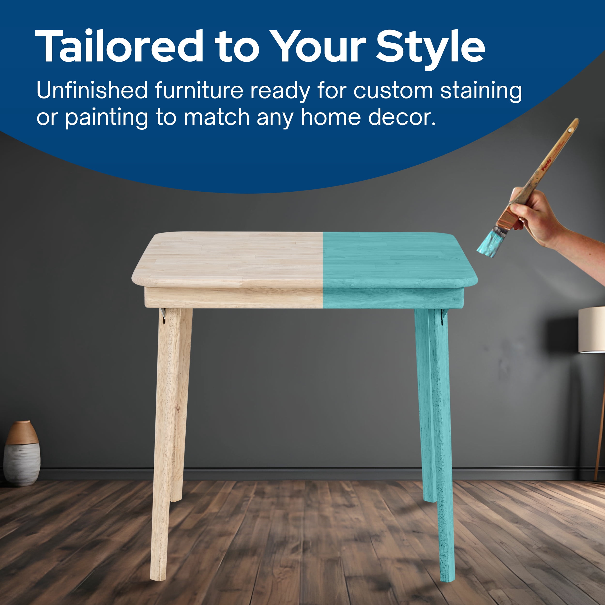 Stakmore Unfinished Straight Edge Folding Table