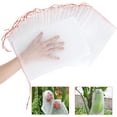 thumbnail image 1 of 100 bolsas de protección de frutas para árboles frutales de 8 x 12 pulgadas, bolsa de malla verde para frutas, bolsas de red para cubrir frutas para verduras con cordón para proteger de, 1 of 5