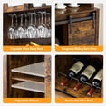 thumbnail image 5 of Farmhouse Bar Wine Cabinet with Sliding Barn Doors, Coffee Liquor Cabinets with Storage Shelves and Glasses Rack for Kitchen, Dining Room, 5 of 9